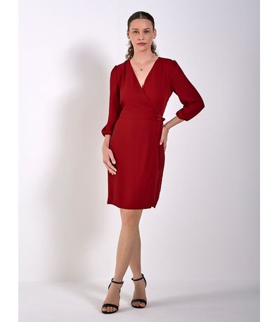 Vestido Transpassado Claudine Vermelho