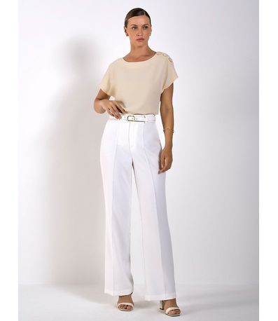 Blusa com Decote Canoa Britney Aveia