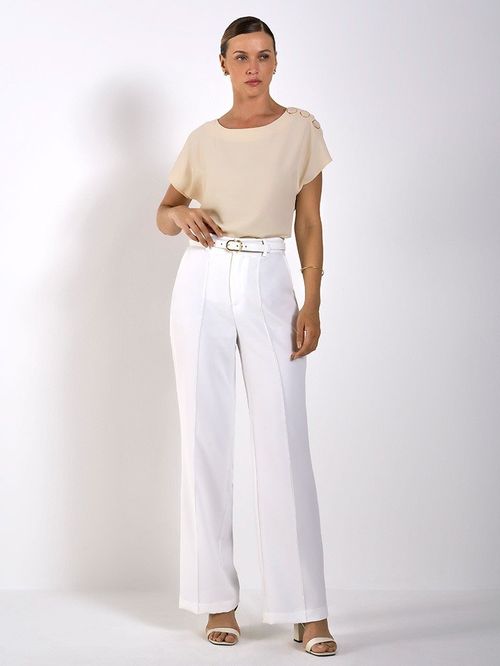 Blusa com Decote Canoa Britney Aveia