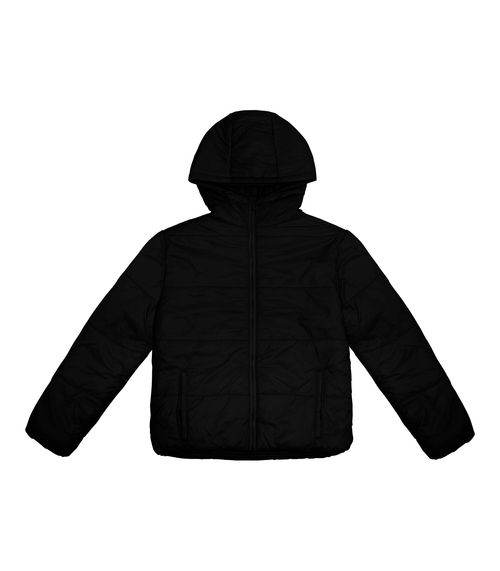 Jaqueta Puffer Juvenil Feminina Com Capuz Minty Preto