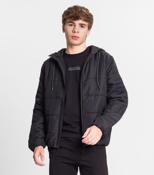 Jaqueta Puffer Juvenil Menino Minty Preto