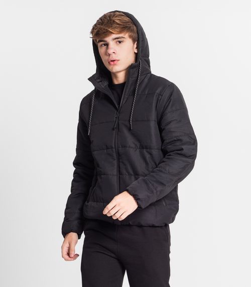 Jaqueta Puffer Juvenil Menino Minty Preto