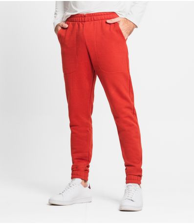 Calça Masculina Em Moletom Rovitex Laranja