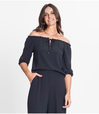 Blusa Feminina Ciganinha Rovitex Preto