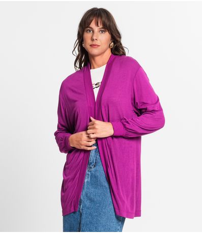 Cardigan Feminino Em Visco Tricot Rovitex Roxo