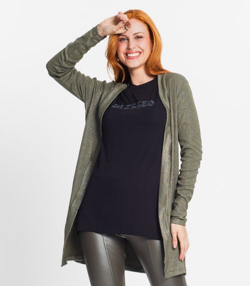 Cardigan Longo Feminino Rovitex Verde