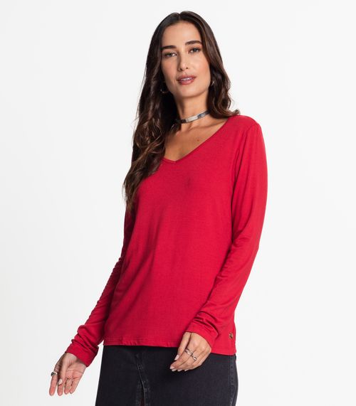 Blusa Feminina Gola Redonda Rovitex Vermelho