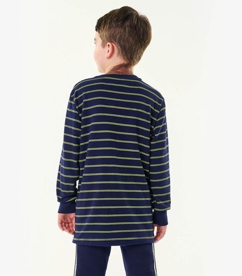 Camiseta Infantil Menino Manga Longa Trick Nick Azul