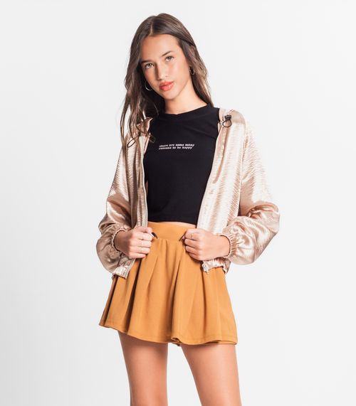 Jaqueta Juvenil Corta Vento Com Capuz Minty Amarelo