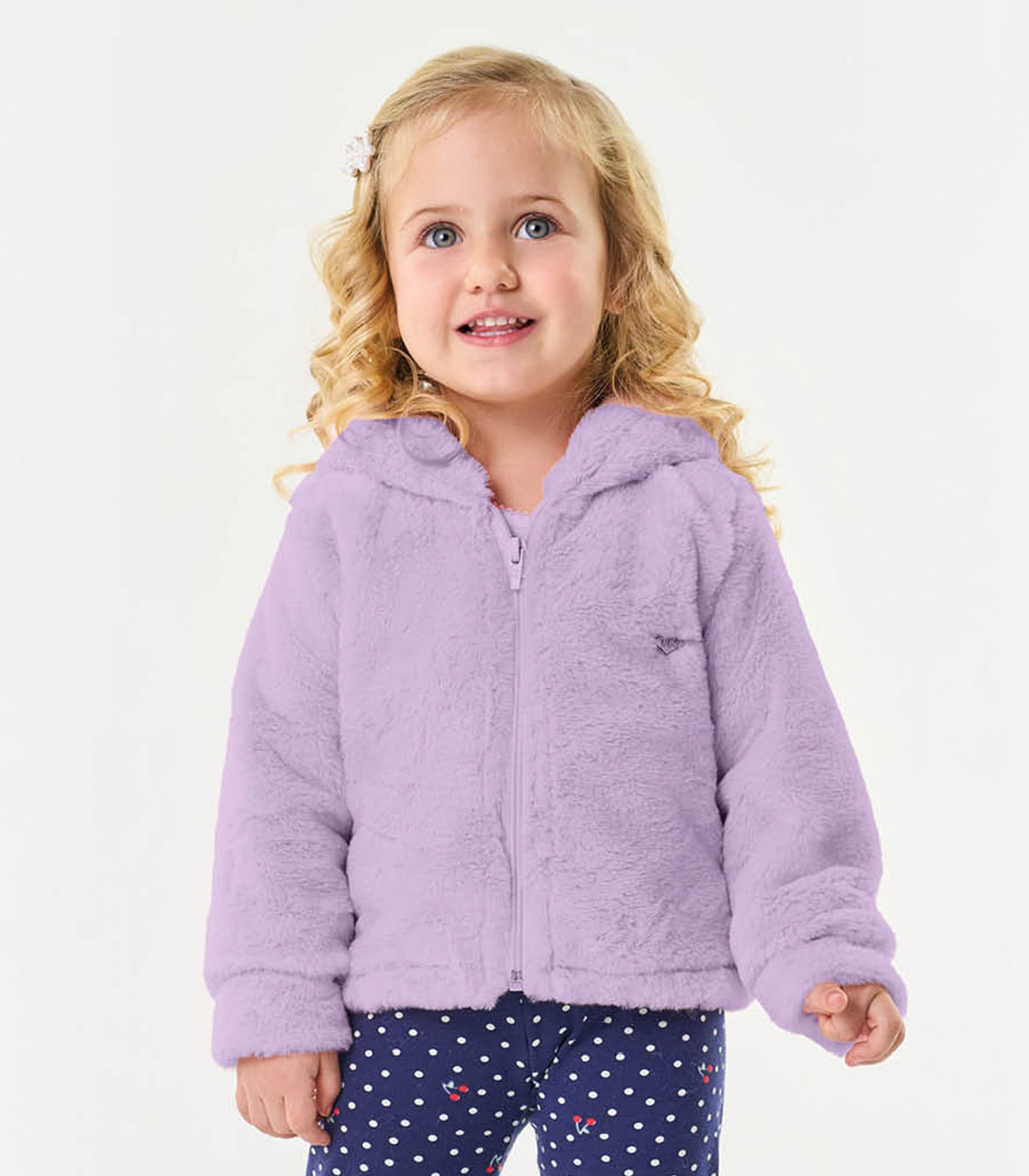 Casaco com capuz infantil fashion feminino