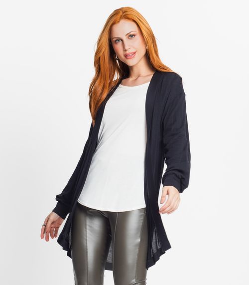 Cardigan Feminino Em Visco Tricot Rovitex Preto