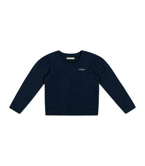 Blusa Manga Longa Feminina Molecotton Trick Nick Azul