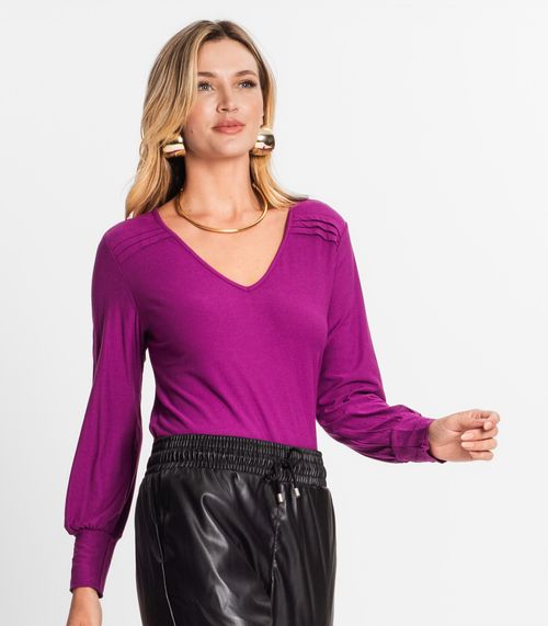 Blusa Manga Longa Feminina Em Viscose Endless Roxo