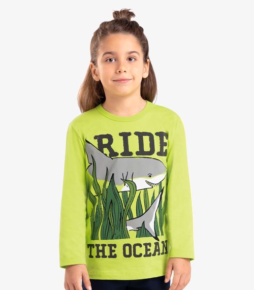 Camiseta Infantil Manga Longa Rovi Kids Verde