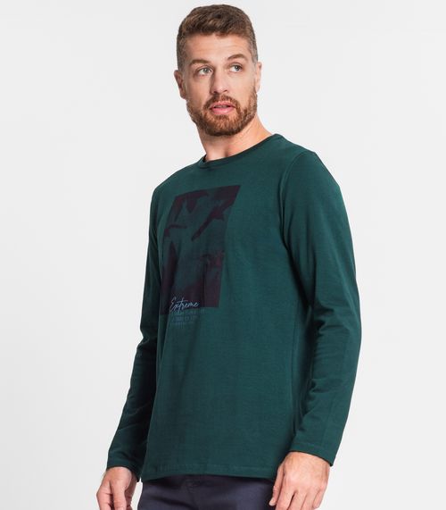 Camiseta Masculina Manga Longa Diametro Verde