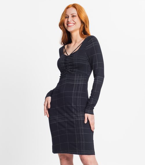 Vestido Feminino Manga Longa Rovitex Preto