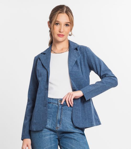 Blazer Feminino De Alfaiataria Misso Azul