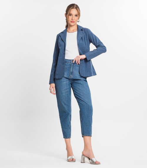 Blazer Feminino De Alfaiataria Misso Azul