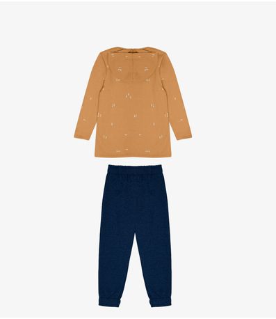 Conjunto Infantil Masculino Moletinho Select Marrom