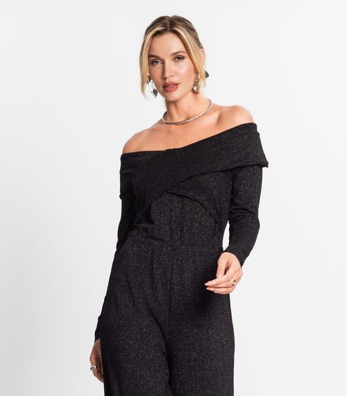 Macacão Feminino Manga Longa Endless Preto