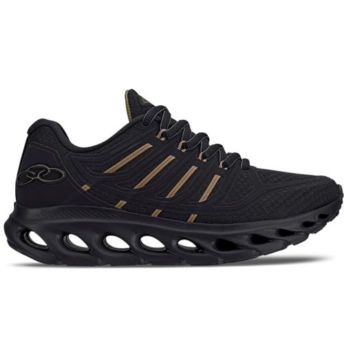 Tênis Esportivo Olympikus Cyber 4 Preto e Dourado Masculino