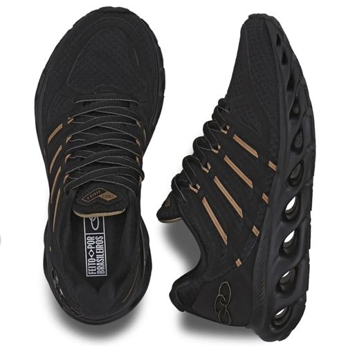 Tênis Esportivo Olympikus Cyber 4 Preto e Dourado Masculino