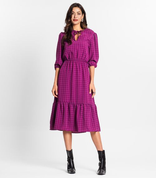 Vestido Midi Feminino Manga Longa Endless Roxo