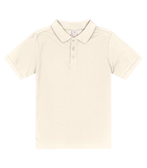 Polo Infantil Masculina Em Cotton Trick Nick Bege