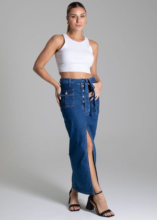 Saia Jeans Sawary Midi - 276628