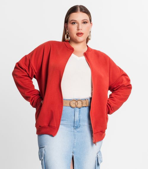 Jaqueta Feminina Plus Size Secret Glam Laranja