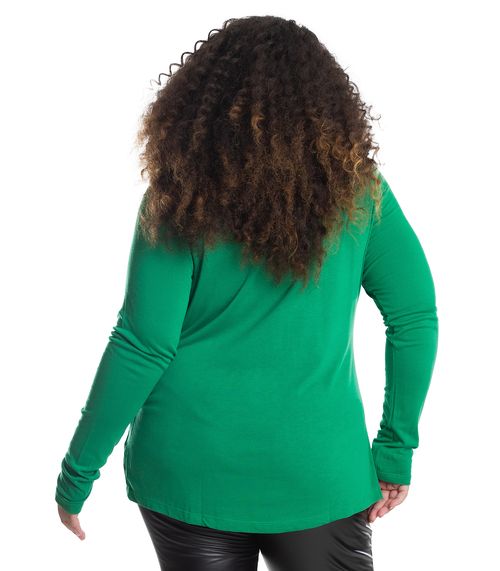 Blusa Manga Longa Visco Tricot Secret Glam Verde