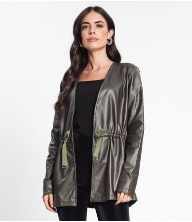 Parka Feminina Em Cirrê Rovitex Verde