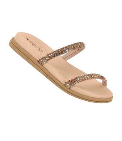 Tamanco Flats Beira Rio Camel e Nude Feminino