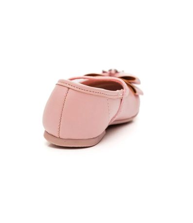 Sapatilha Bico Redondo Molekinha Rosa e Prata Infantil Feminina