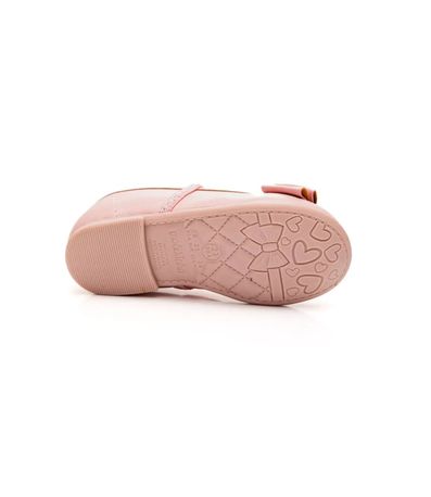 Sapatilha Bico Redondo Molekinha Rosa e Prata Infantil Feminina