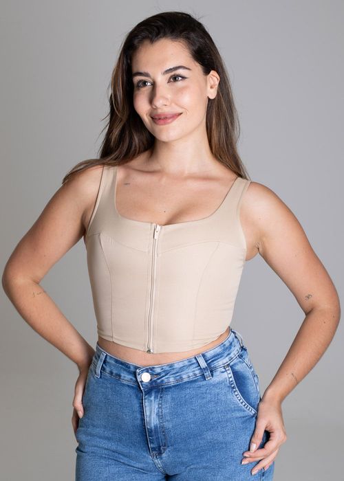Cropped Sawary Bege - 276390