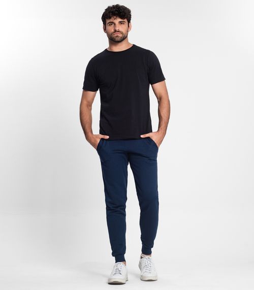 Calça Moletom Masculina Com Punho e Bolsos CDKA Azul