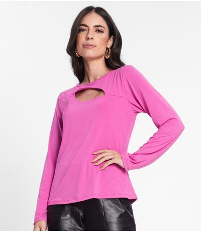 Blusa Manga Longa Feminina Rovitex Rosa