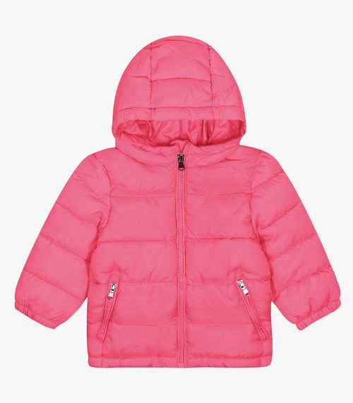 Jaqueta Puffer Infantil com Capuz Trick Nick Rosa