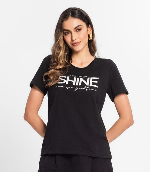 T- Shirt Feminina Estampada Select Preto