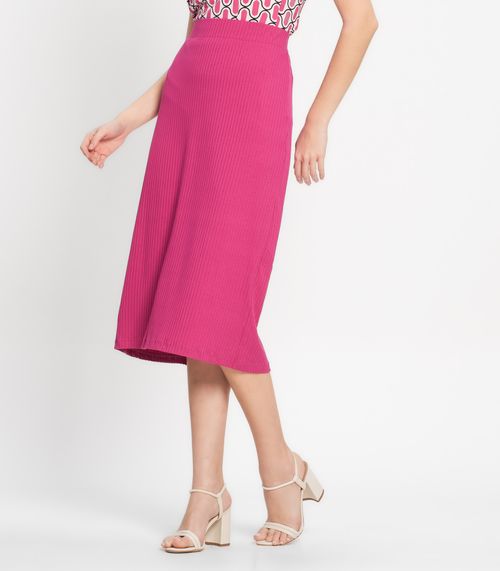 Saia Midi Canelada Select Rosa