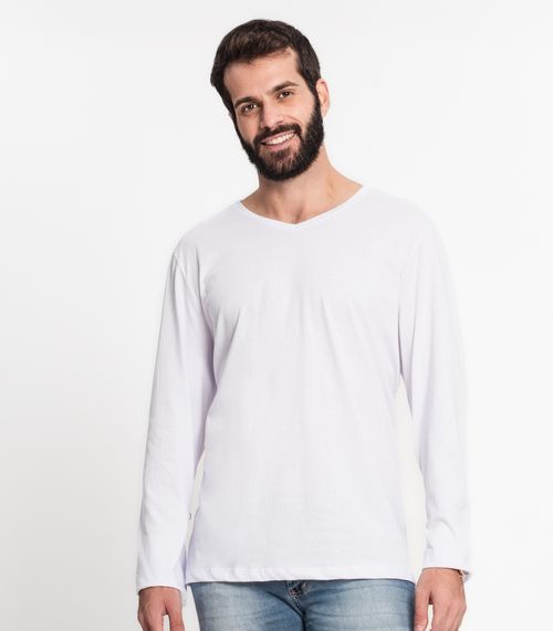 Camiseta Meia Malha Básica Masculina Kohmar Branco