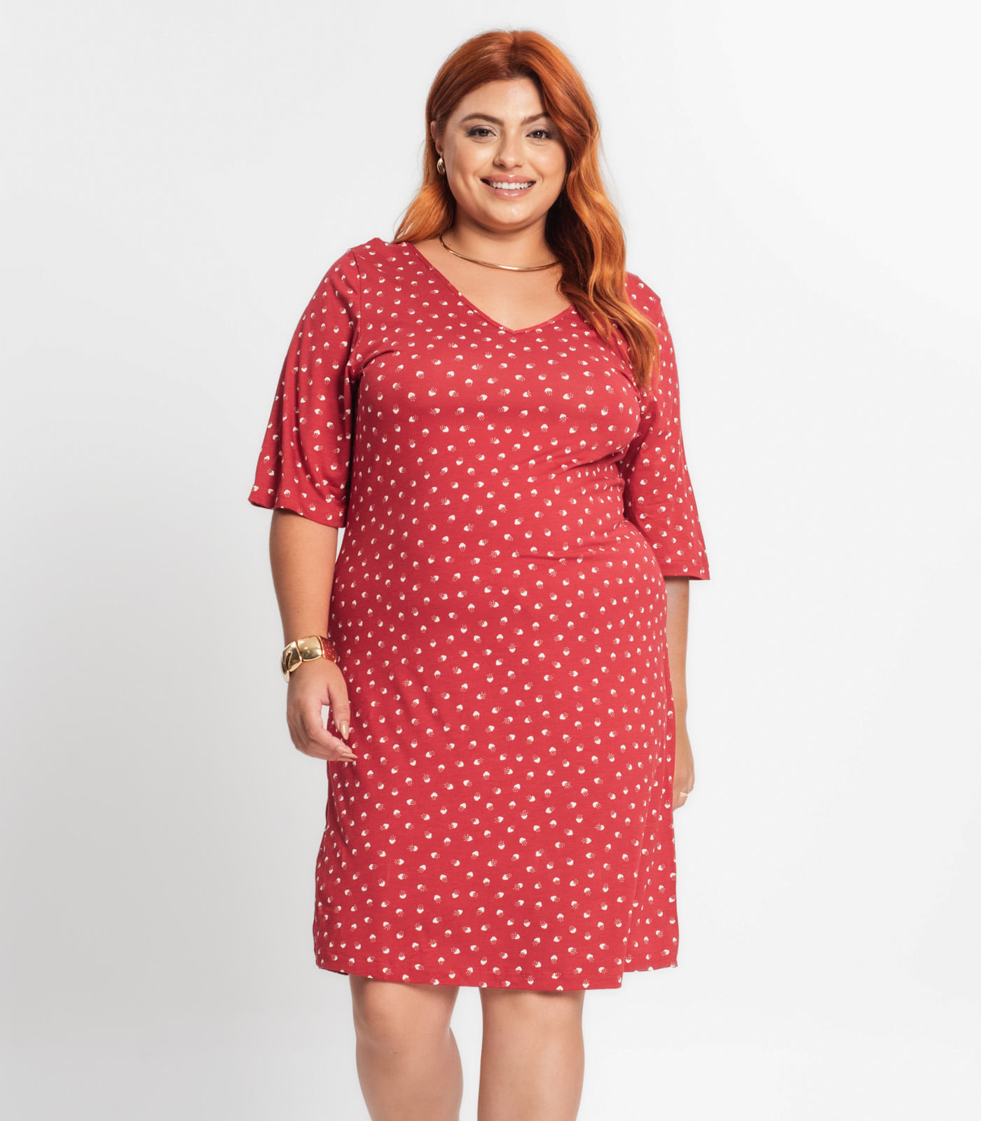 Vestido Feminino Plus Size Decote V Secret Glam Vermelho Secret Glam