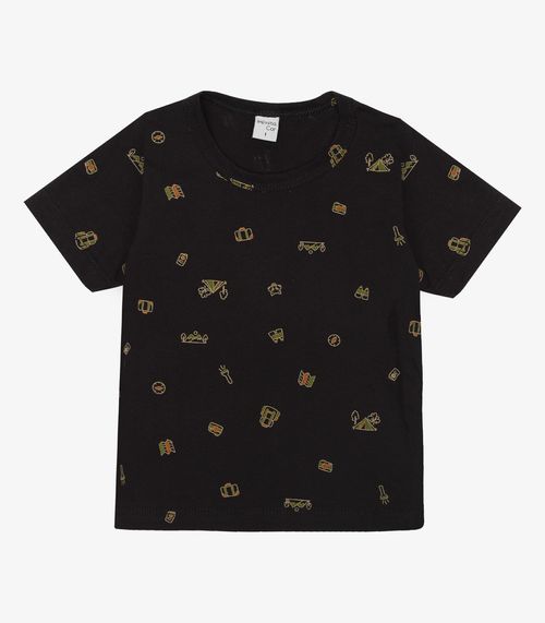 Camiseta Infantil Masculina Animais Infinita Cor Preto