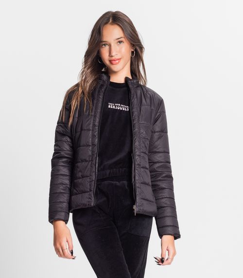 Jaqueta Puffer Juvenil Feminina Minty Preto