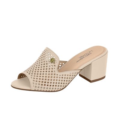 Tamanco Salto Modare Creme Feminino