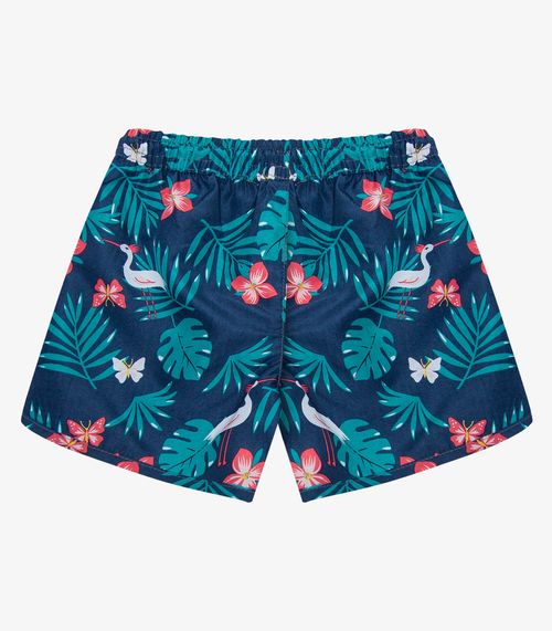 Shorts Feminina Tactel Estampado Rovitex Kids Azul