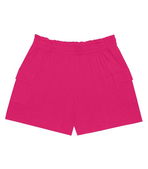 Shorts Cargo Feminino Plus Size Secret Glam Rosa