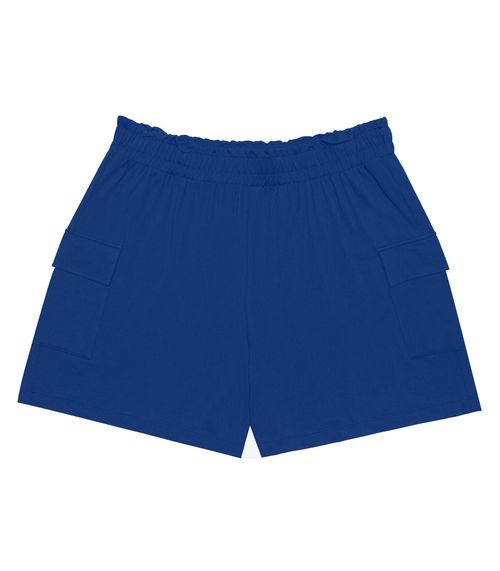 Shorts Cargo Feminino Plus Size Secret Glam Azul