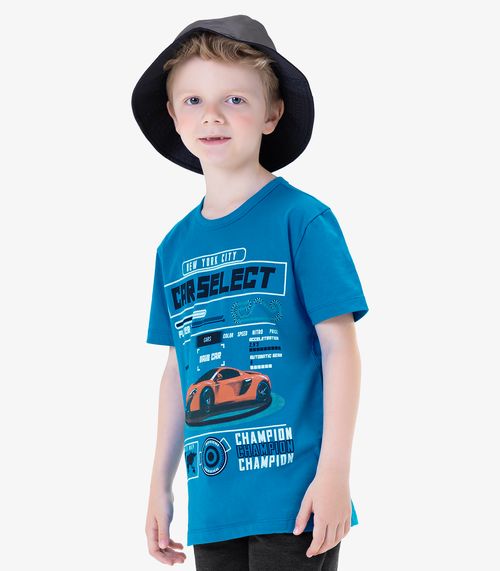 Conjunto Infantil Camiseta Com Bermuda Rovi Kids Azul